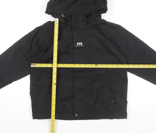 Helly Hansen Boys Black 8 Years Rain Coat Jacket Waterproof Hooded