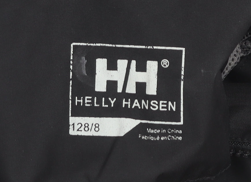 Helly Hansen Boys Black 8 Years Rain Coat Jacket Waterproof Hooded