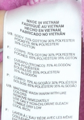 Adidas Girls Pink Pullover Hoodie Age 10 Years Logo Stripe Sportswear