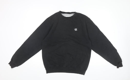 Champion Men’s Black Small Pullover Sweatshirt Crew Neck Logo