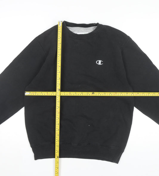 Champion Men’s Black Small Pullover Sweatshirt Crew Neck Logo