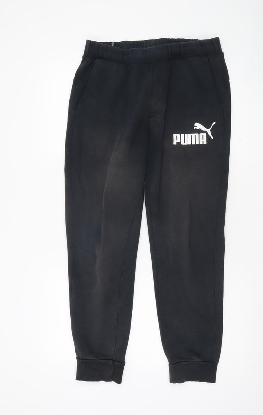 Puma Men’s Black Jogger Trousers M Elastic Waist Pockets