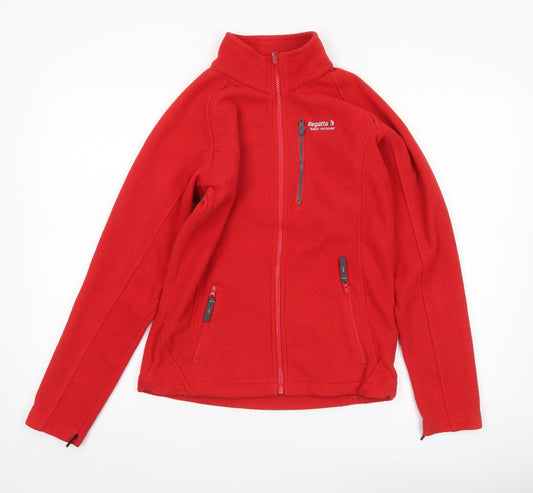 Regatta Boys Red Fleece Full Zip Jacket Size 14 Years Outdoor Hiking
