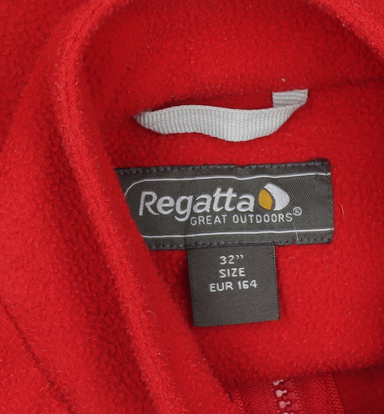 Regatta Boys Red Fleece Full Zip Jacket Size 14 Years Outdoor Hiking