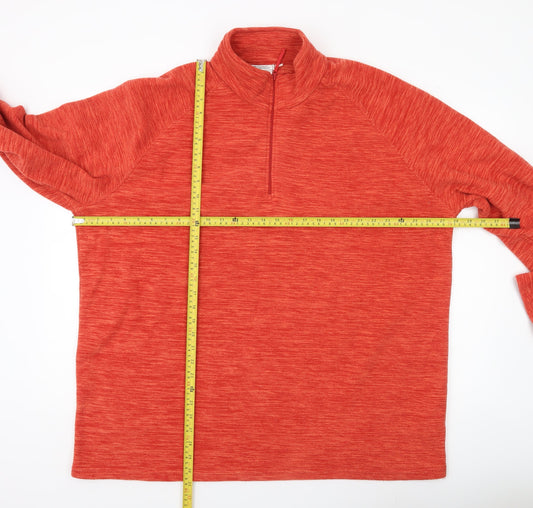 Mountain Warehouse Mens Red XL 1/2 Zip Pullover Fleece Sweatshirt