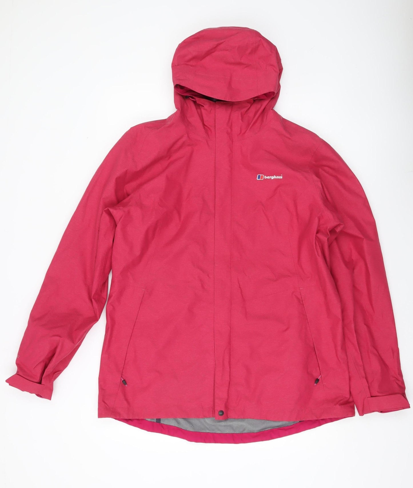 Berghaus Womens Pink Waterproof Rain Jacket UK 18 Hooded Outdoor