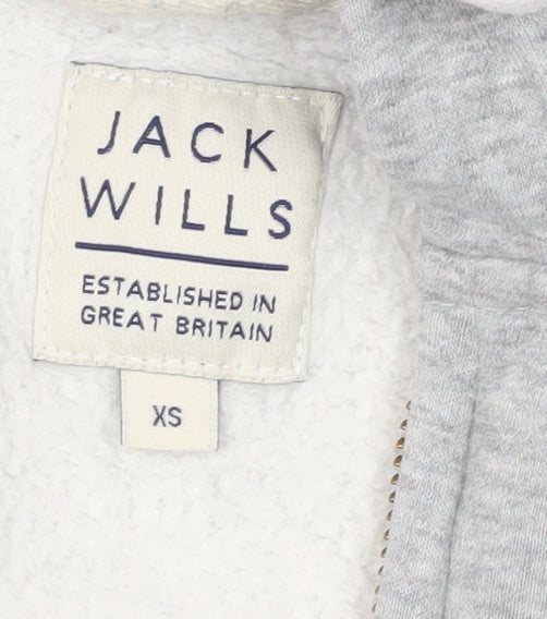 Mens UK XS Regular Jack Wills Grey Full Zip Hoodie