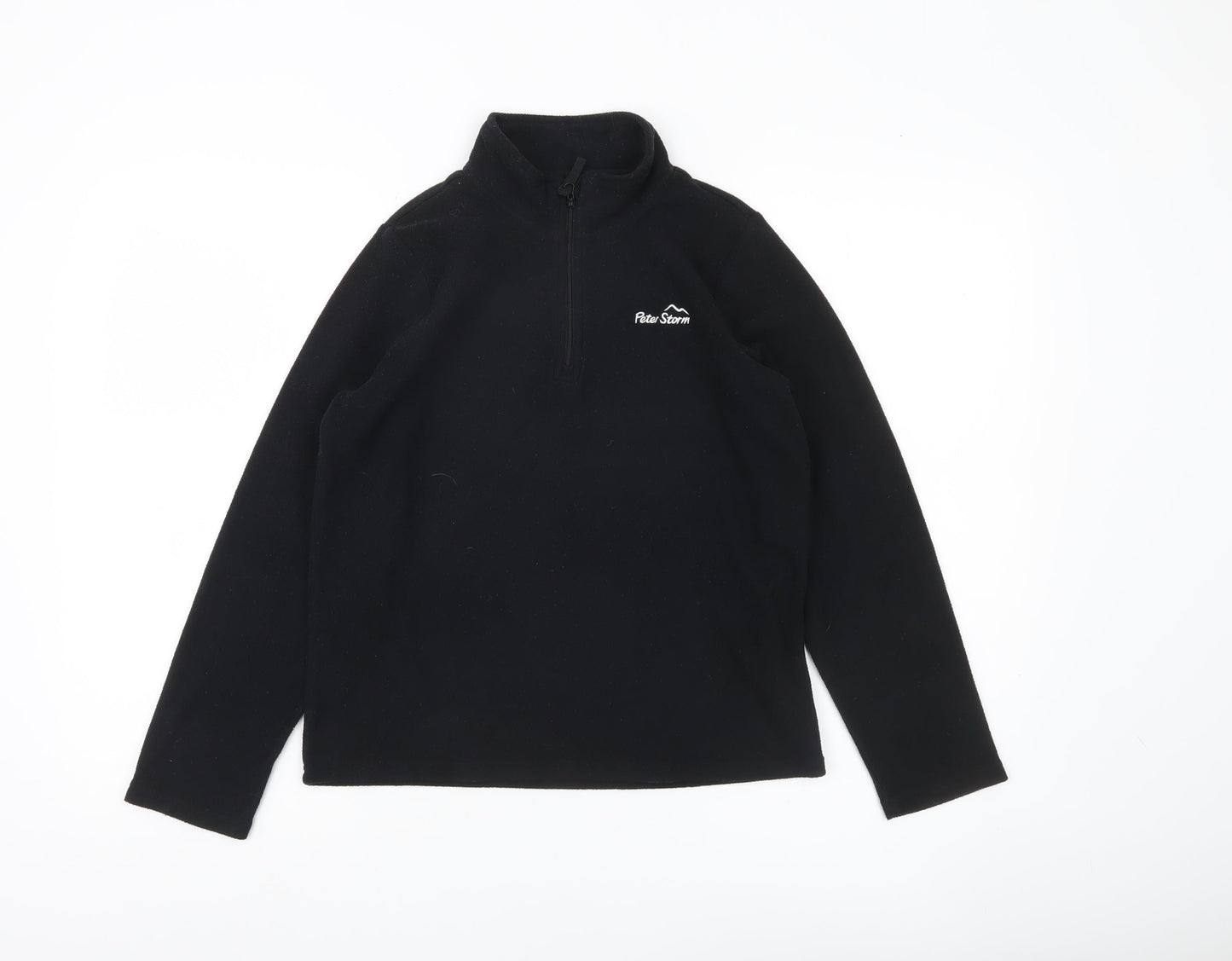 Peter Storm Boys Black Fleece 1/4 Zip Sweatshirt 11-12 Years Outdoor