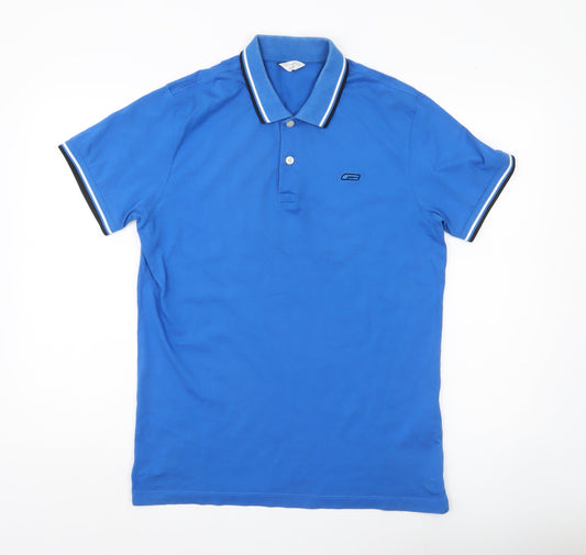 Jack & Jones Men’s Blue Polo Shirt L Cotton Short Sleeve