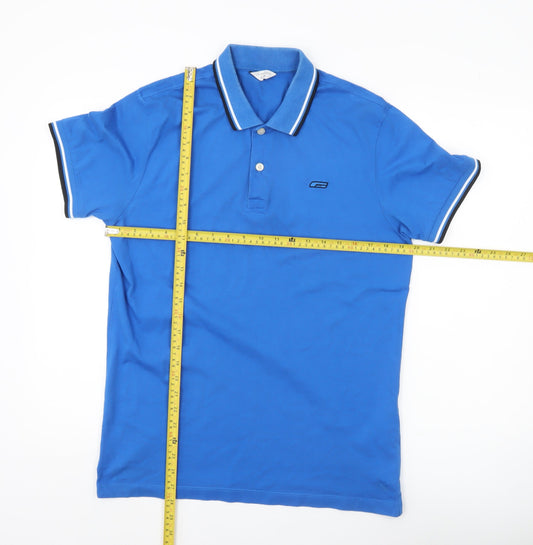 Jack & Jones Men’s Blue Polo Shirt L Cotton Short Sleeve