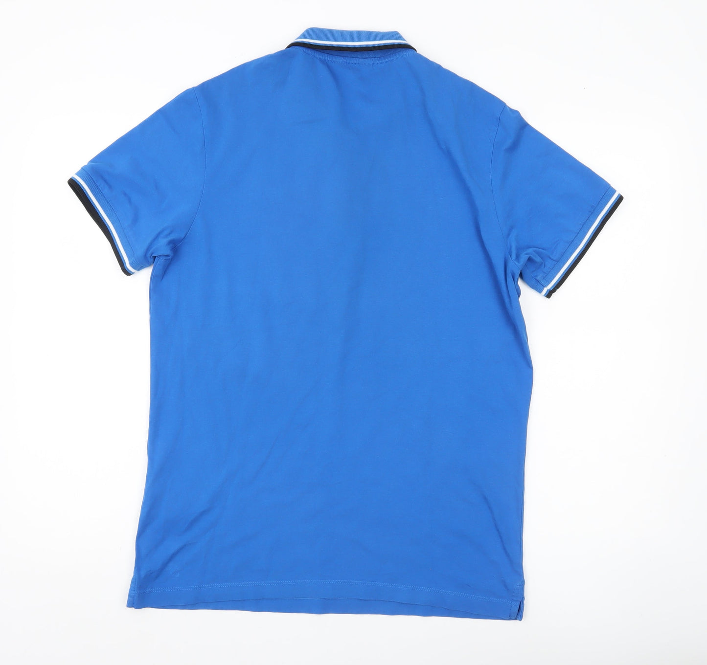 Jack & Jones Men’s Blue Polo Shirt L Cotton Short Sleeve