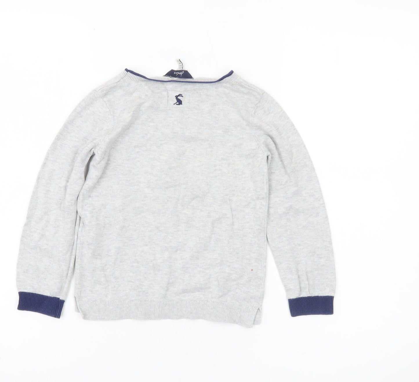 Joules Girls Grey Sequin Rainbow Jumper 6 Years Long Sleeve Cotton