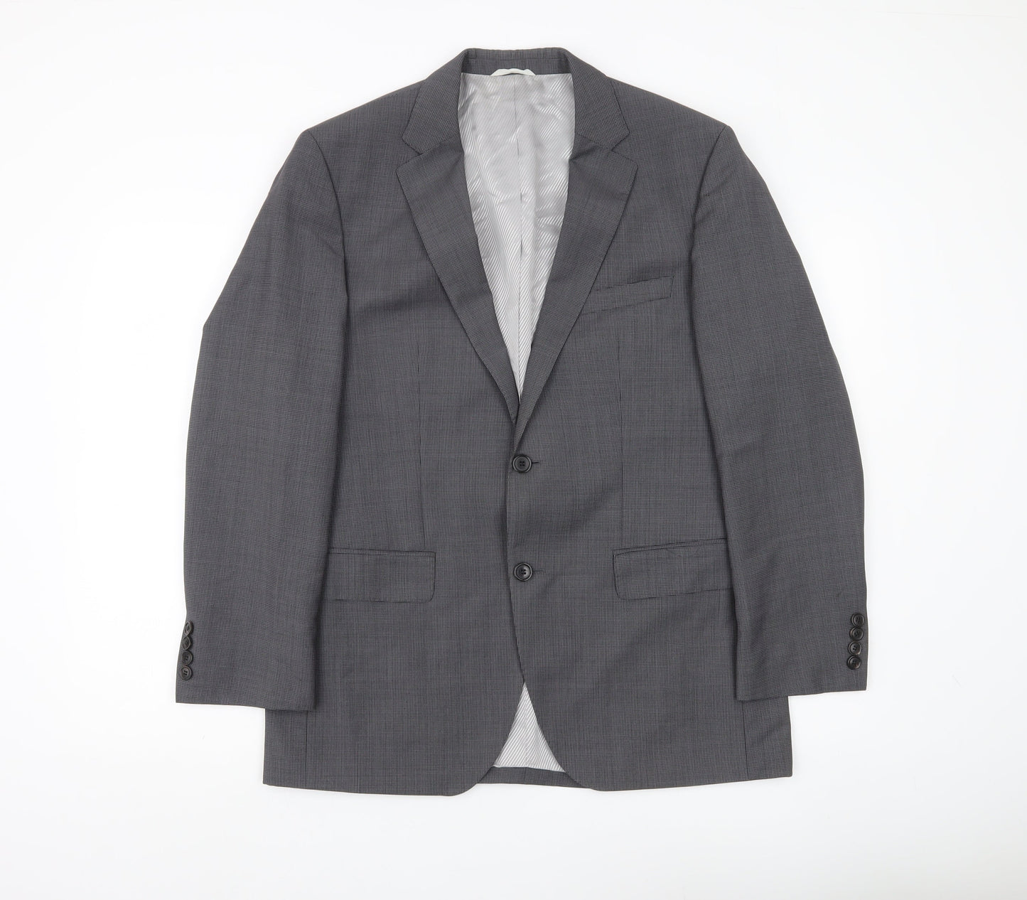 Hugo Boss Men's Grey Slim Fit Wool Mohair 2 Button Suit Jacket 38R