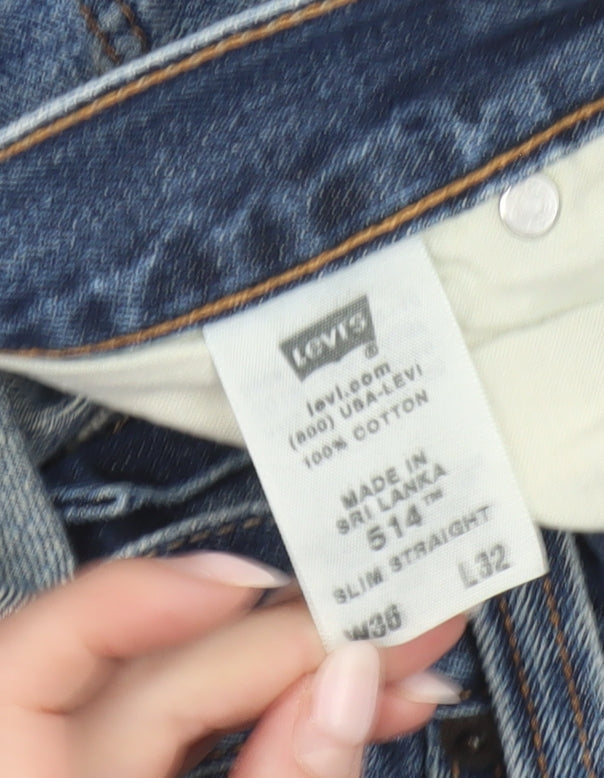 Levi's 514 Men's Blue Slim Straight Jeans W36 L32 Denim