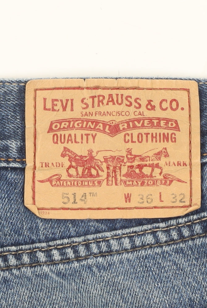 Levi's 514 Men's Blue Slim Straight Jeans W36 L32 Denim