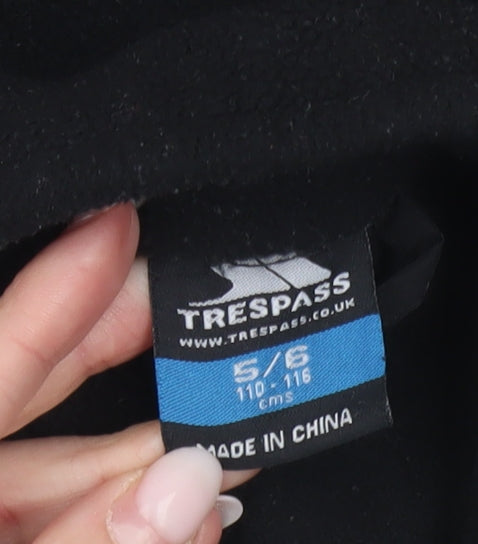 Trespass Boys Black Fleece Full Zip Basic Jacket 5-6 Years