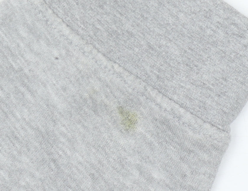 Bench Mens Grey Pullover Sweatshirt L Logo Crew Neck Jumper