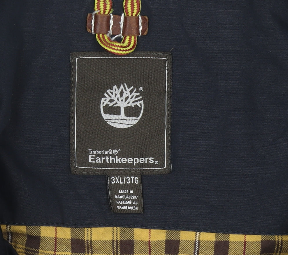 Timberland Men's 3XL Blue Cotton Full Zip Jacket Outdoor Casual