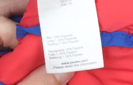 Joules Boys Blue Puffer Jacket Size 4 Years Full Zip Winter Coat