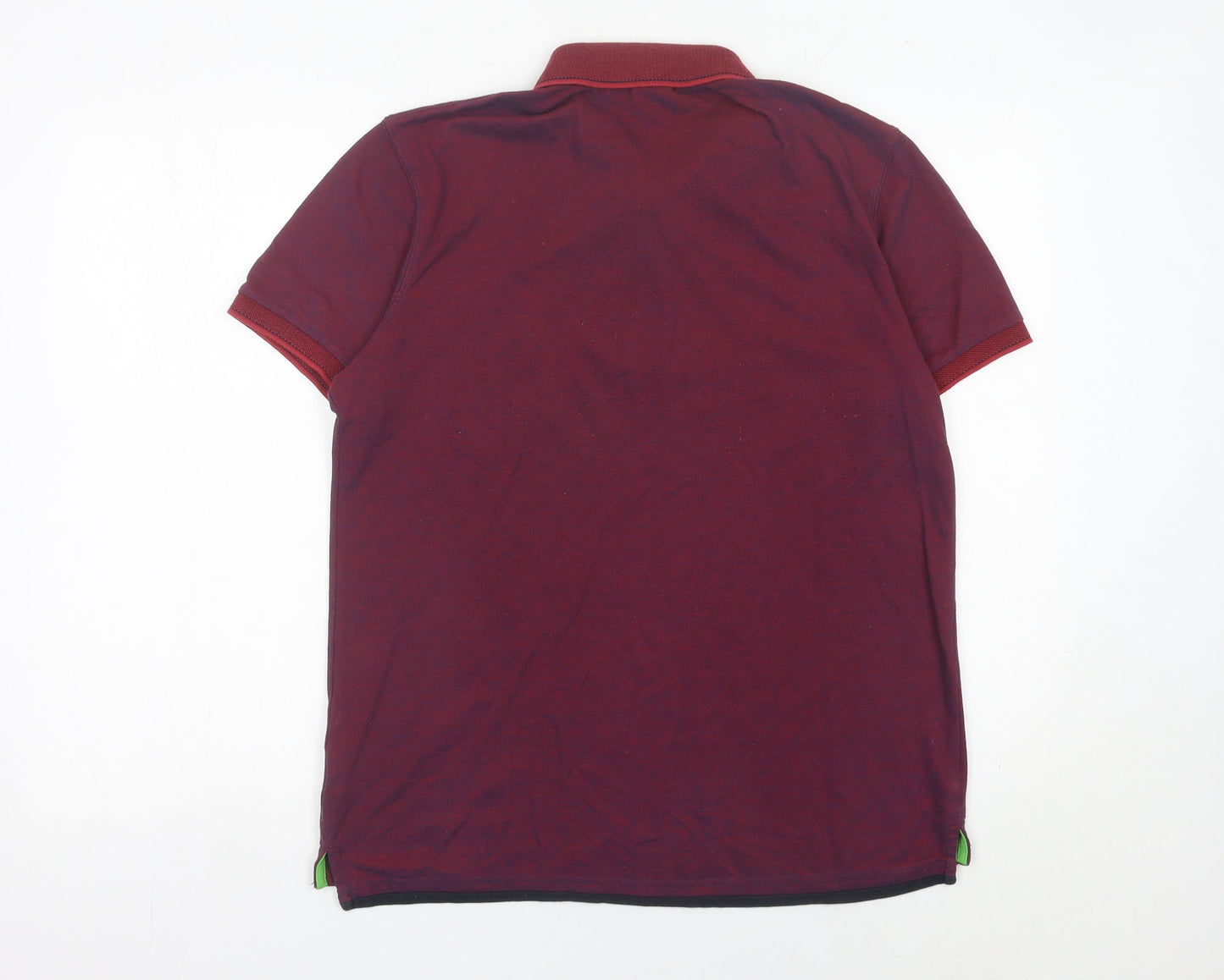 Hugo Boss Mens Red Polo Shirt M Regular Fit Cotton Blend