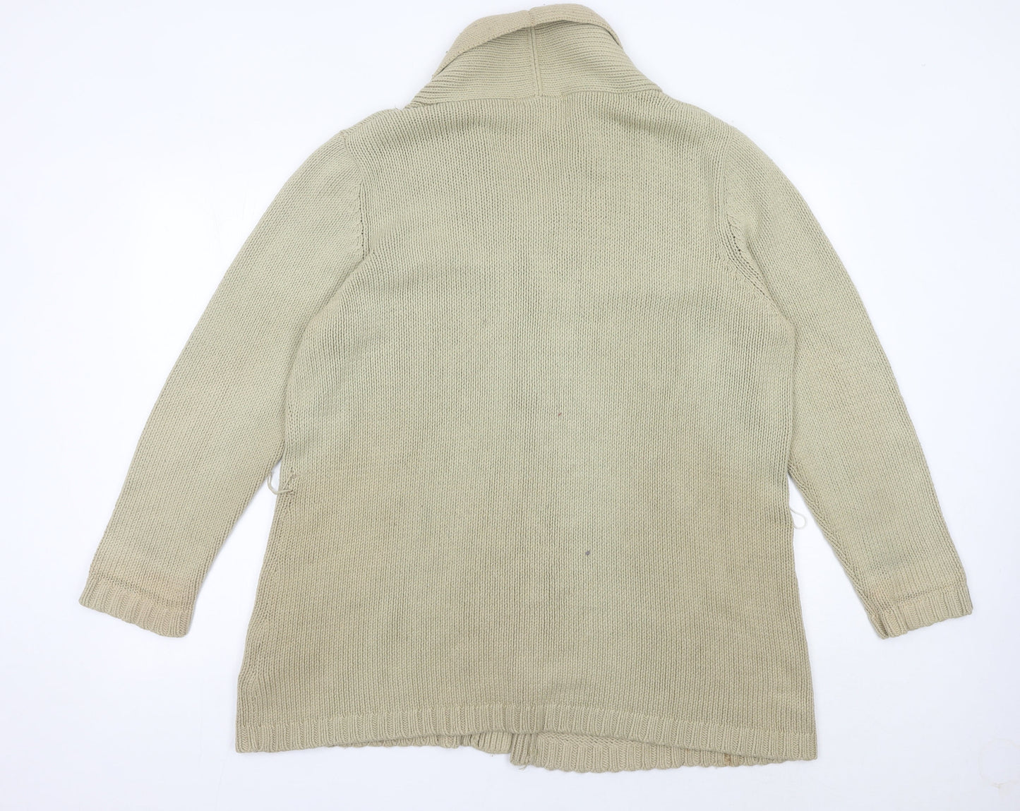 Hawkshead Womens Beige Long Sleeve Cotton Acrylic Cardigan Size 18