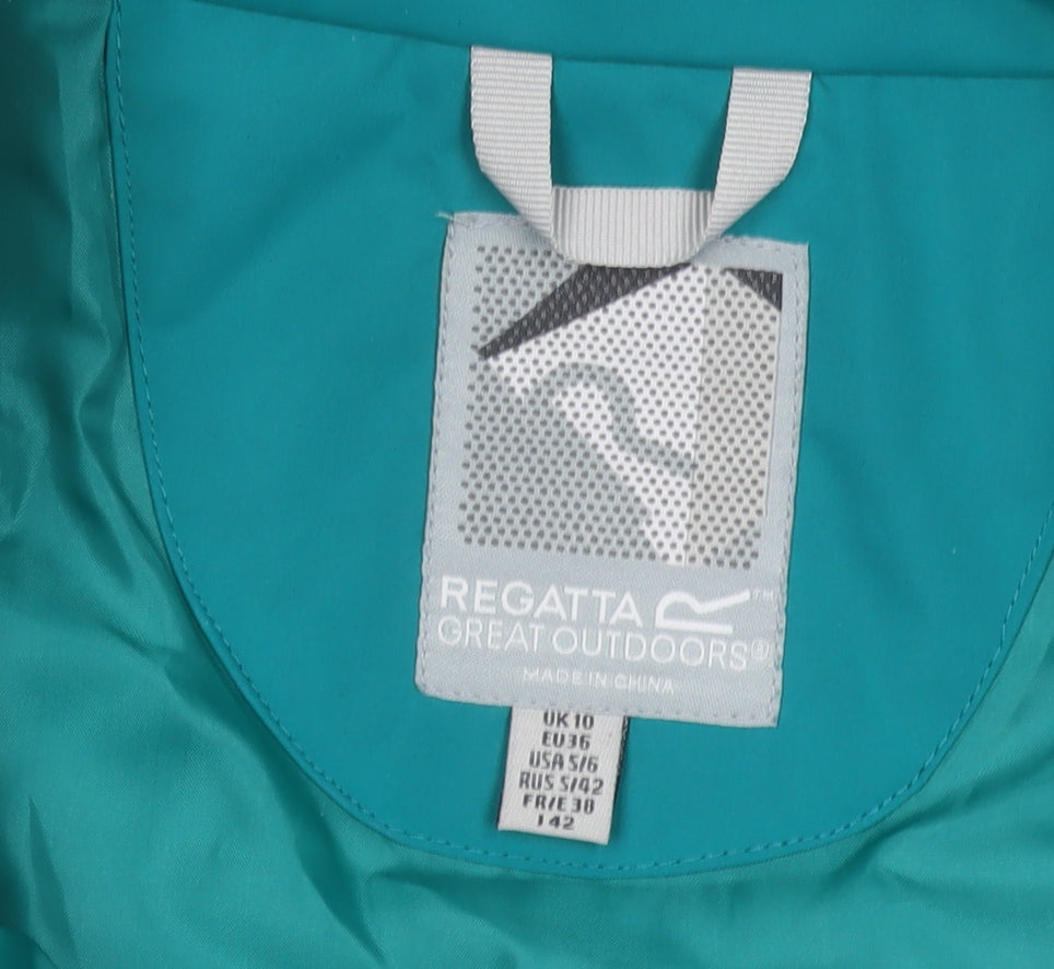 Regatta Womens Green Hooded Parka Jacket Size 10 Waterproof