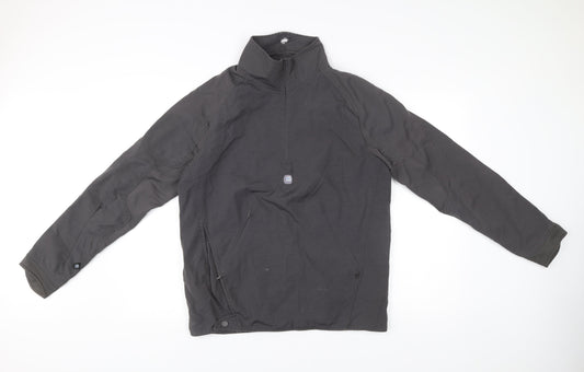 Nike Men’s Grey Jacket S Regular Cotton Nylon 1/4 Zip Casual