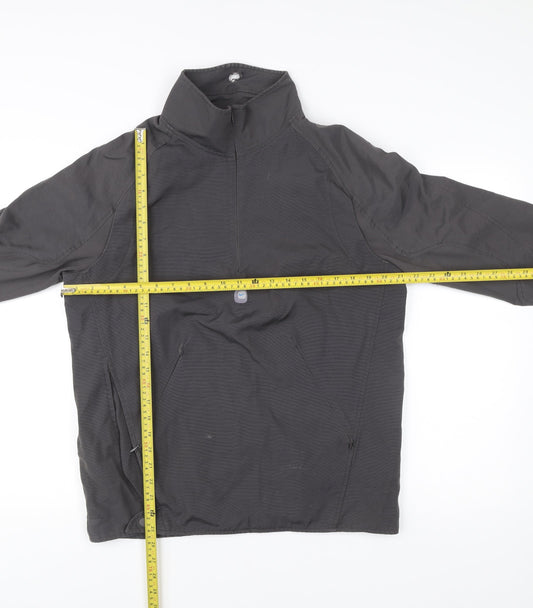 Nike Men’s Grey Jacket S Regular Cotton Nylon 1/4 Zip Casual