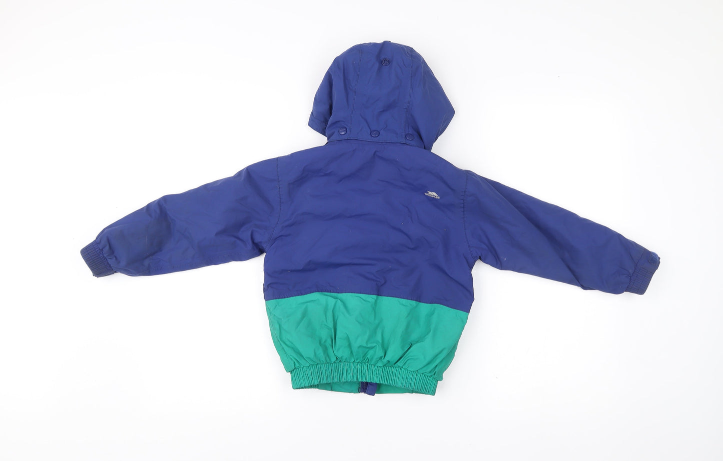 Trespass Boys Blue Green Ski Jacket 3-4 Years Waterproof Hooded Winter Coat