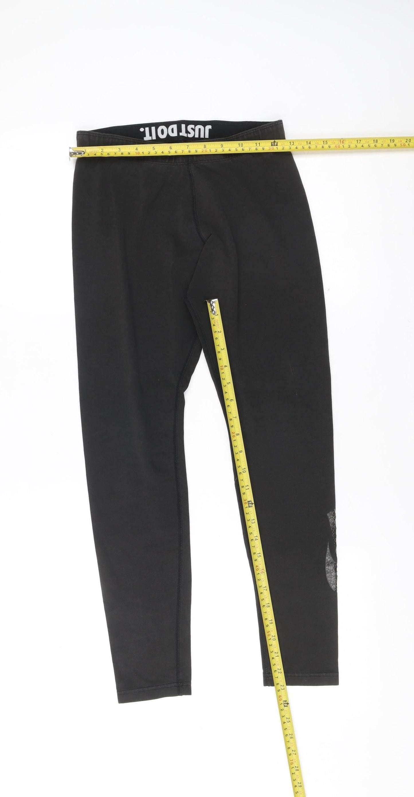 Nike Womens Black Slim Fit Leggings Medium Cotton Blend Activewear