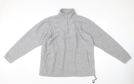 Additional front view of Asics Men’s Grey Fleece Sweatshirt M Half Zip Pullover Outdoor