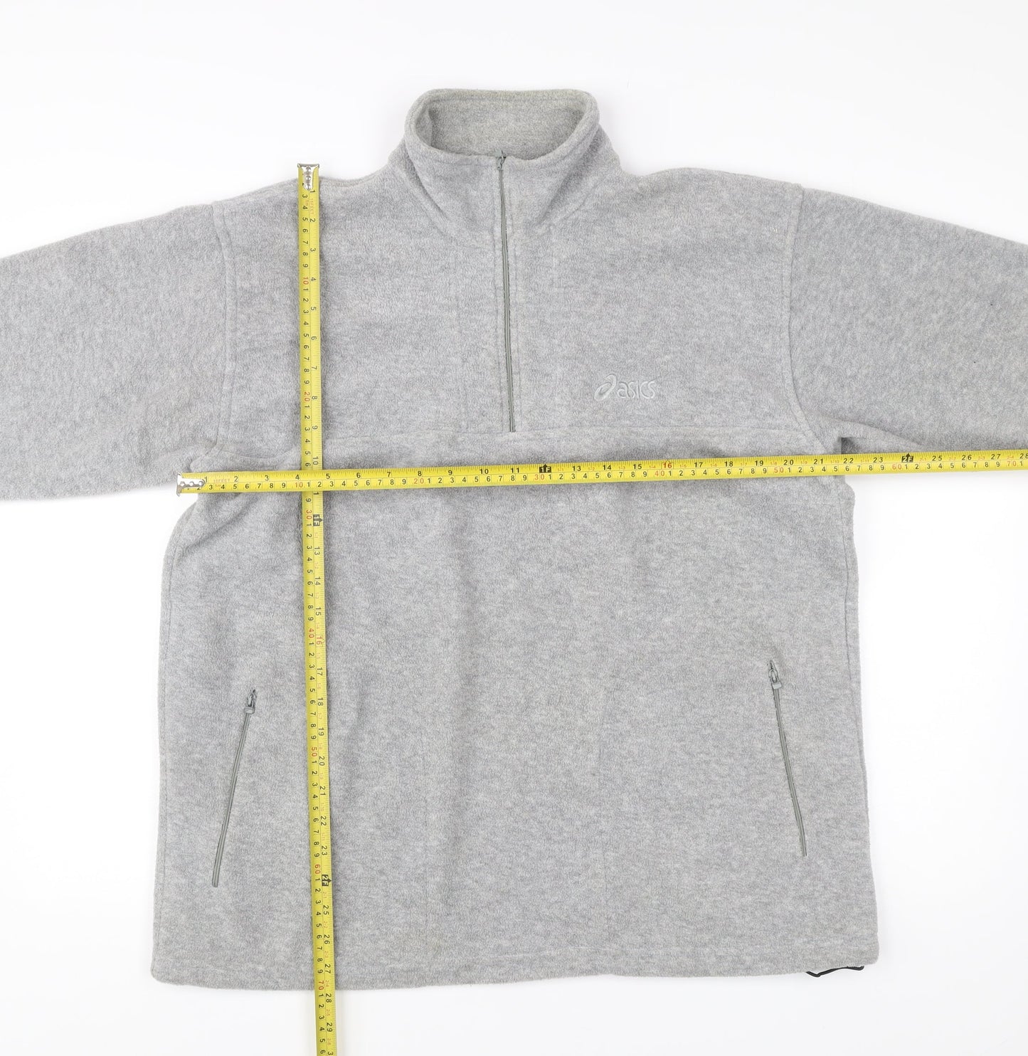 Asics Men’s Grey Fleece Sweatshirt M Half Zip Pullover Outdoor