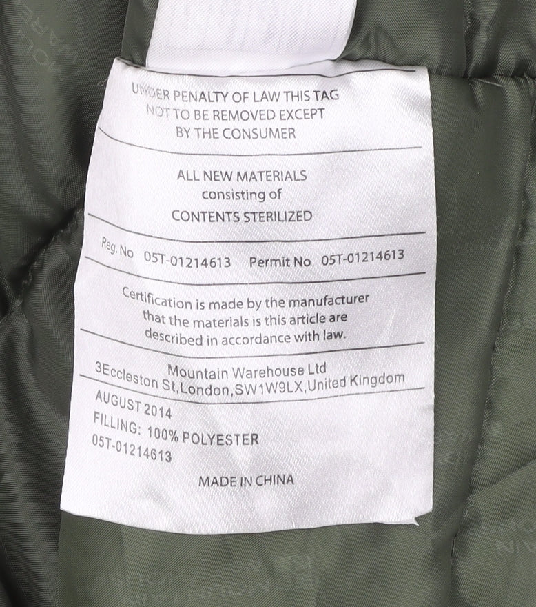 Mountain Warehouse Women’s Green Size 14 Waterproof Parka Coat Hooded