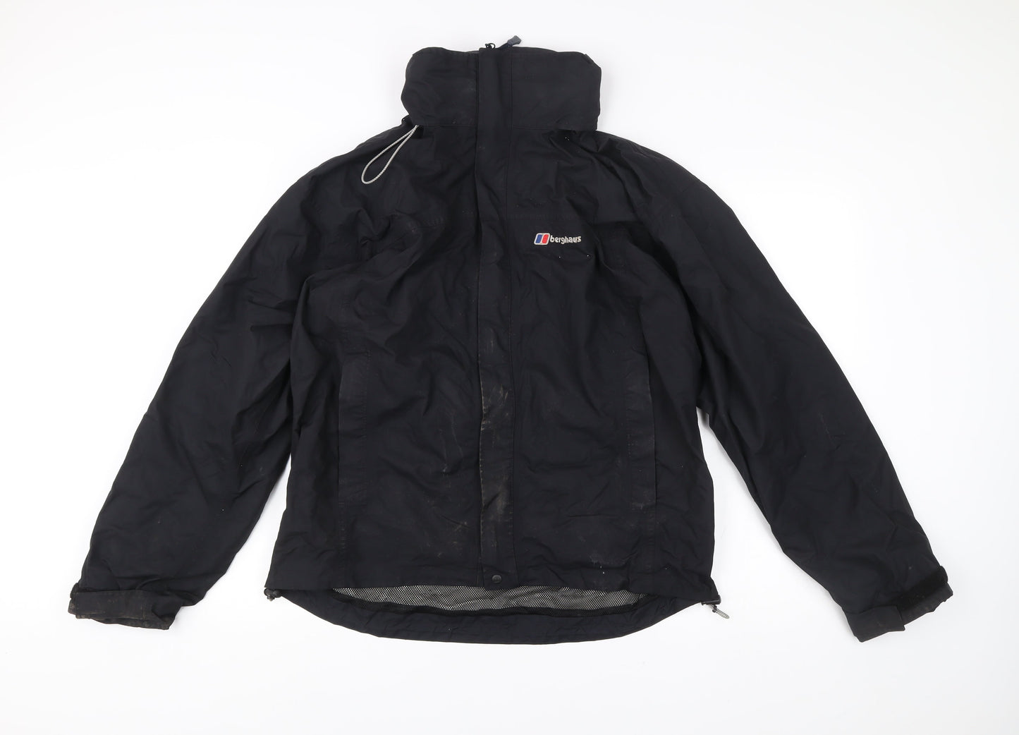 Berghaus Mens Black L Rain Coat Jacket Waterproof Hooded Outdoor
