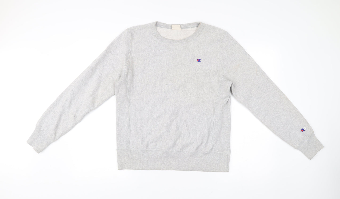 Champion Mens Grey XL Pullover Sweatshirt Crew Neck Logo Vintage