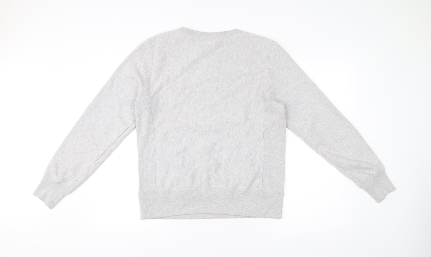 Champion Mens Grey XL Pullover Sweatshirt Crew Neck Logo Vintage