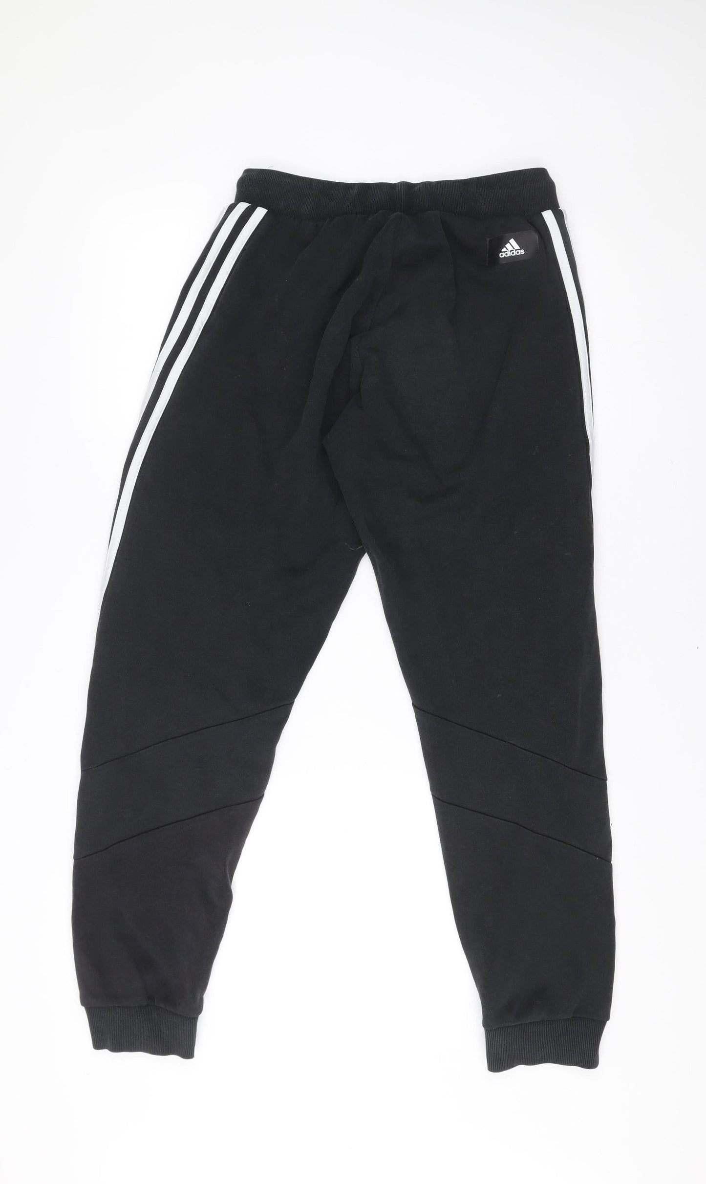 Adidas Men’s Black Jogger Trousers L Elastic Waist Tapered Sports