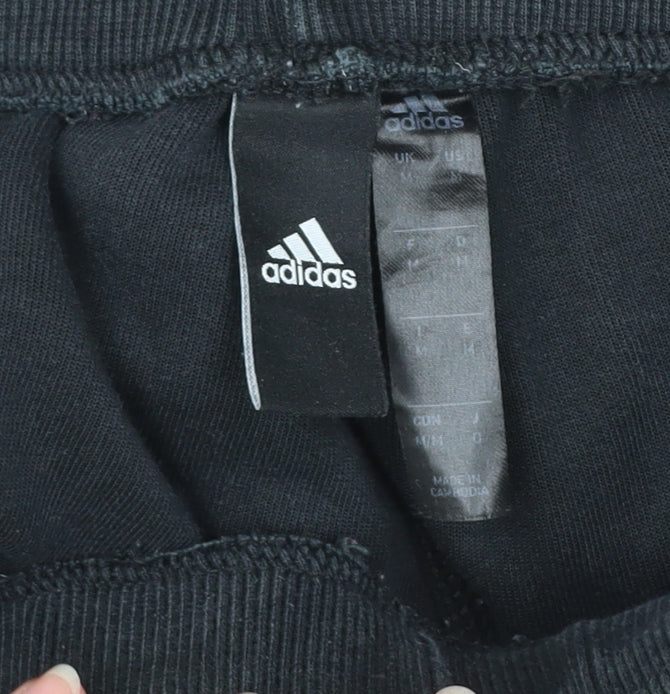 Adidas Men’s Black Jogger Trousers L Elastic Waist Tapered Sports