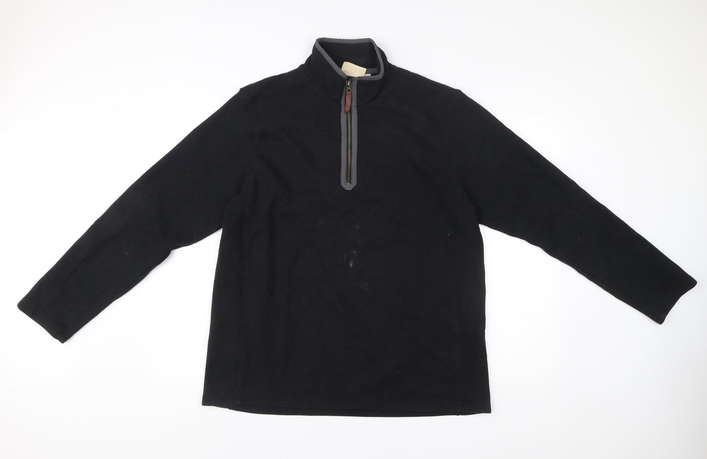 Mountain Warehouse Mens Black L Fleece Sweatshirt 1/2 Zip Pullover