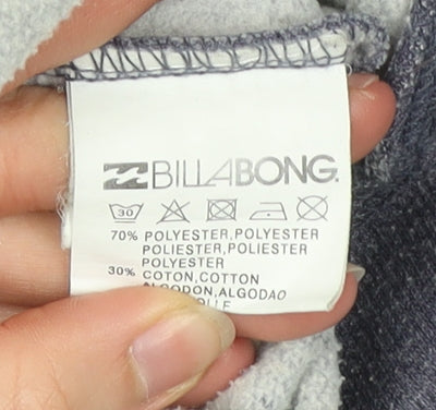 Billabong Men’s Blue Full Zip Hoodie L Logo Graphic Pocket Casual