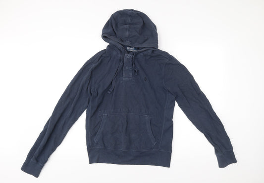 Polo Ralph Lauren Men’s Blue Henley Hoodie Small Cotton