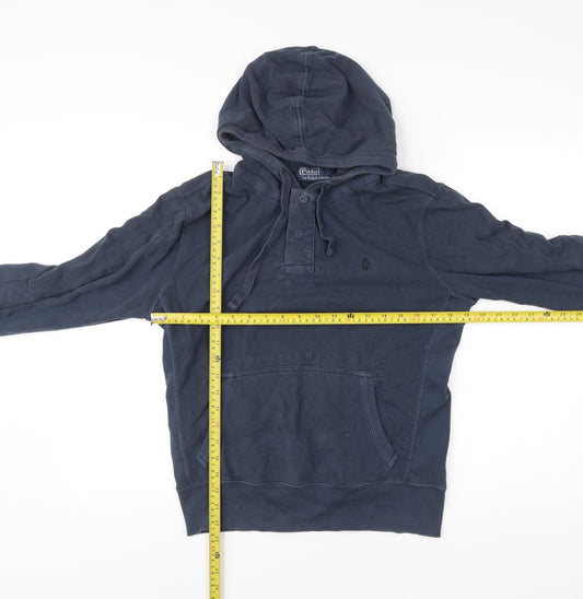 Polo Ralph Lauren Men’s Blue Henley Hoodie Small Cotton