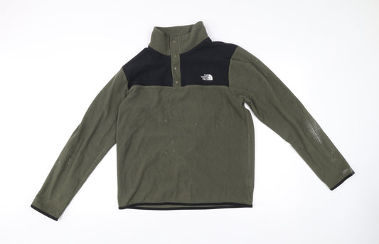 The North Face Men's Green Fleece Sweatshirt M Henley Style Outdoor