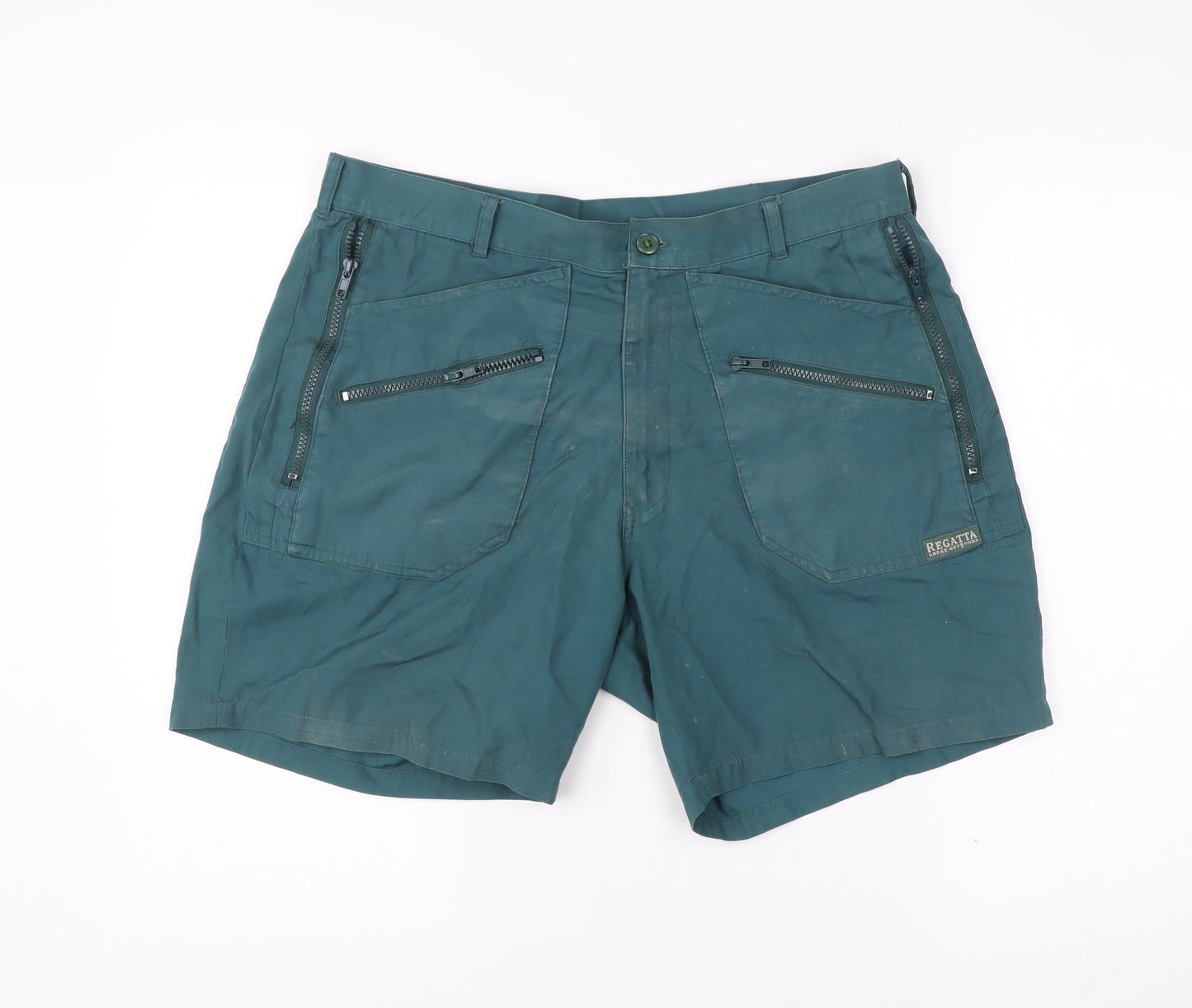 Regatta Mens Green Cargo Shorts Size 36 Regular Fit Outdoor Pockets
