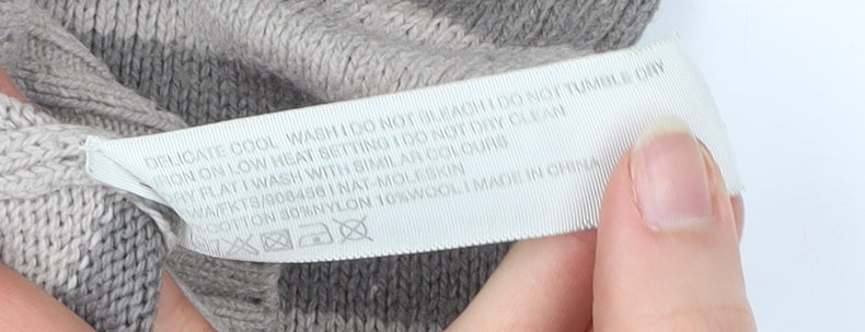 FatFace Women’s Grey Striped Pullover Jumper Size 12 Wool Blend