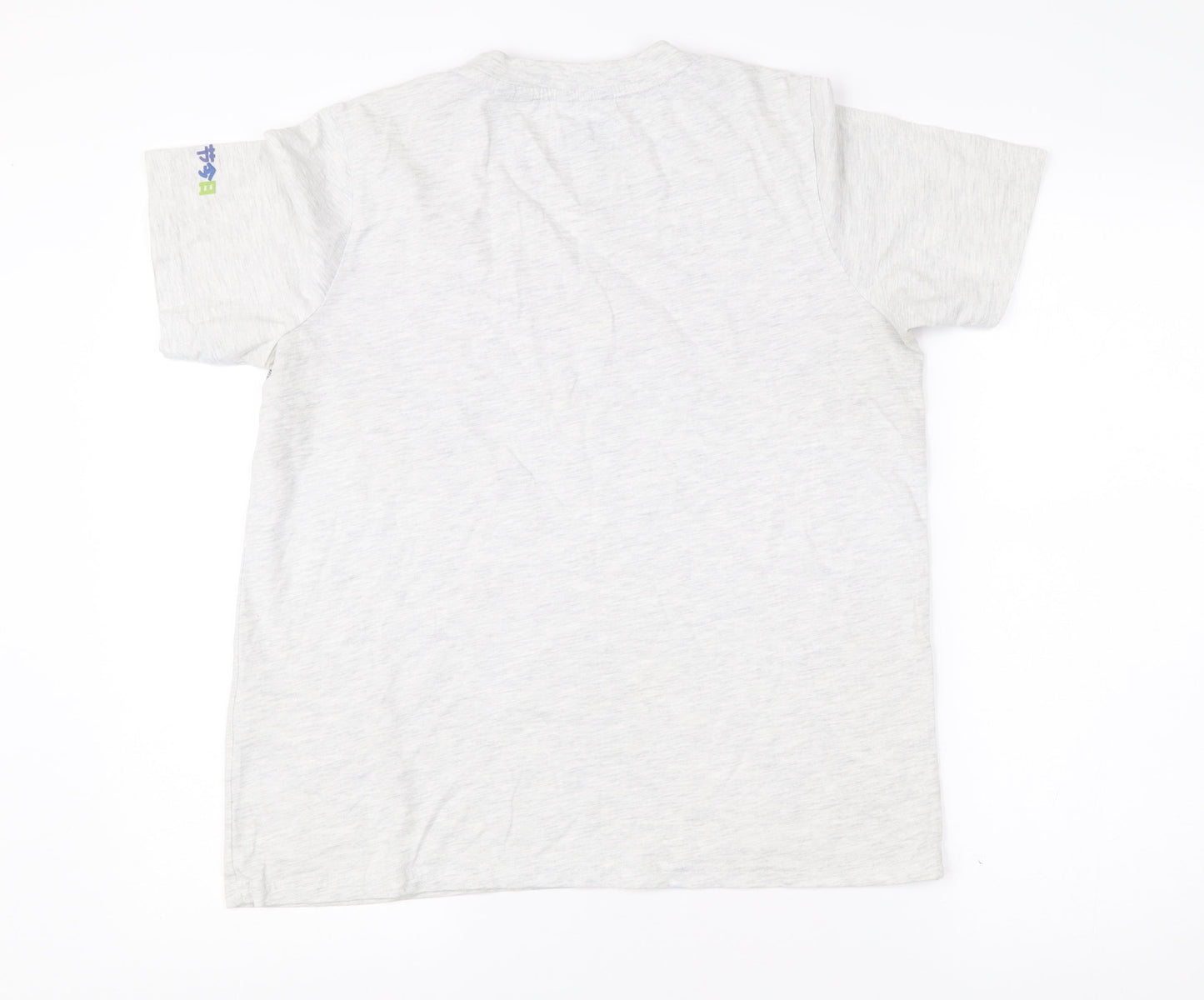 Superdry Womens Grey Striped Retro Logo T-Shirt UK 12