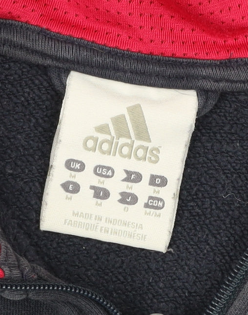Adidas Men’s Blue Full Zip Hoodie Size M Sportswear Logo
