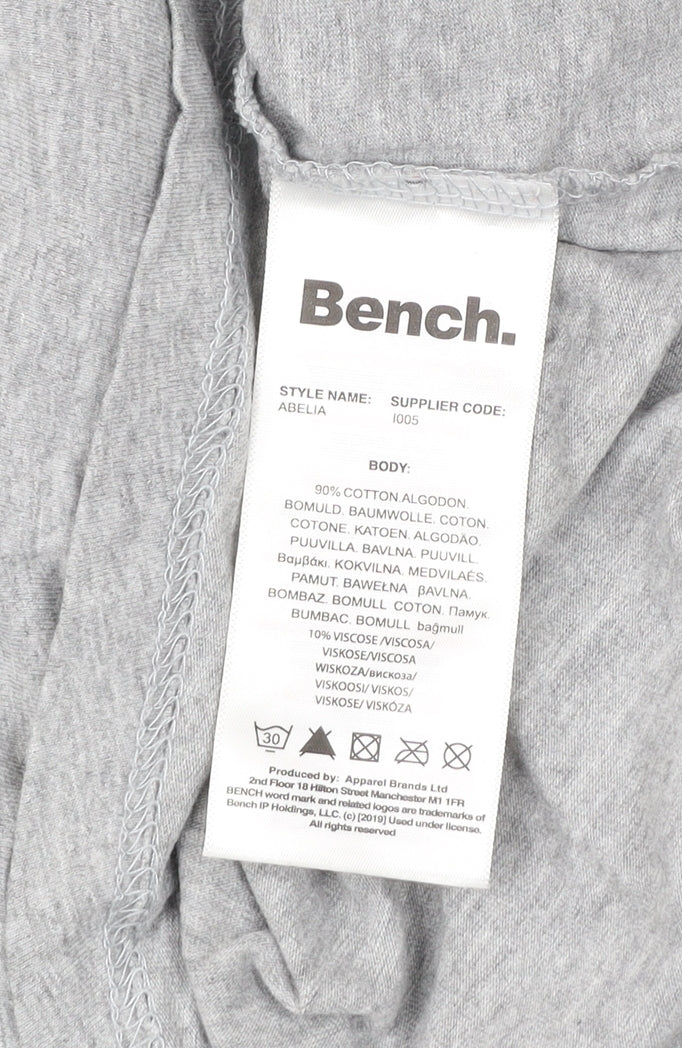 Bench Womens Grey Size 12 Crew Neck Short Sleeve T-Shirt