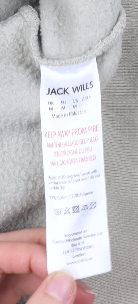 Jack Wills Men's Beige Quarter Zip Sweatshirt M Regular Fit