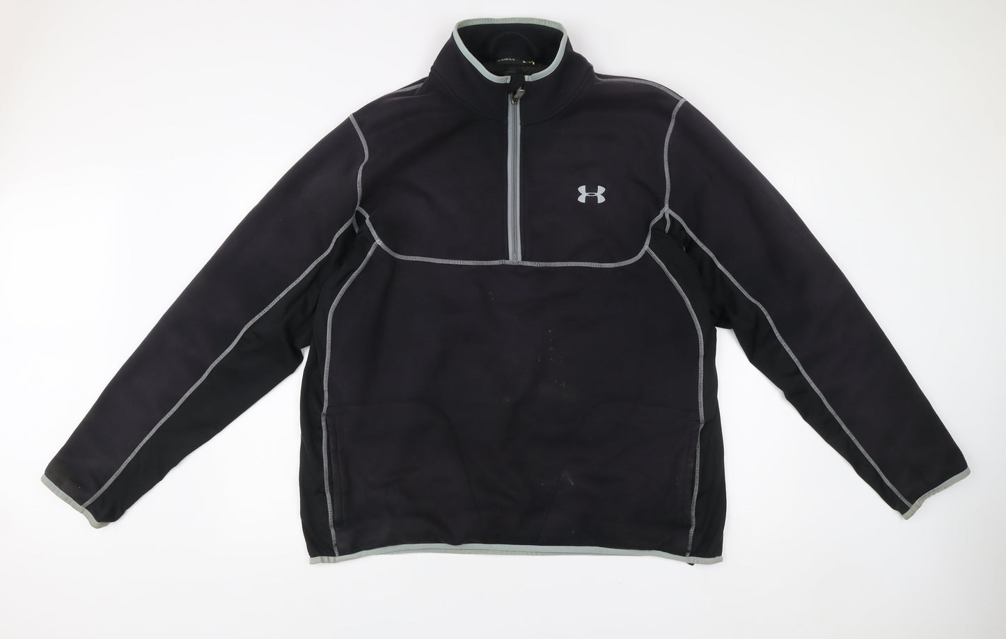 Under Armour Mens XL Black 1/2 Zip Fleece Sweatshirt Training Top